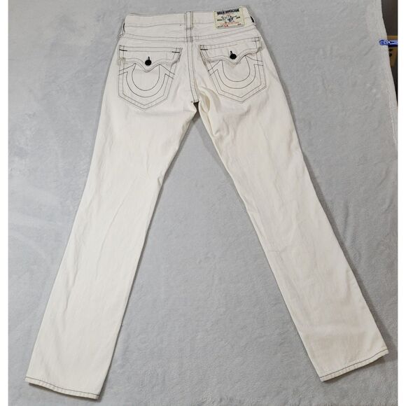 True Religion Slim Classic Button Fly Jeans Color Gravel Style M05E08UK Mens 30 - Picture 3 of 16